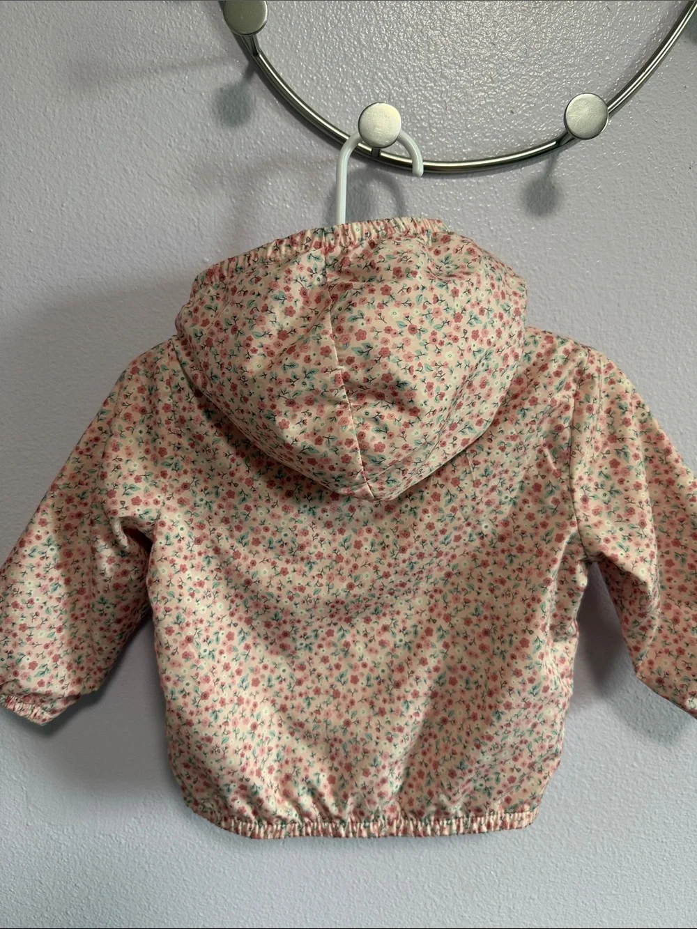 H&M Pink Floral Hooded Raincoat for Baby Girl